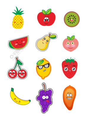 卡通水果手绘趣味水果包装图案卡通素材矢量模板免费下载_cdr格式_编号39741985